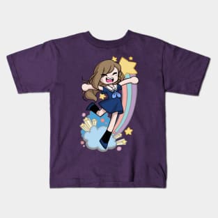 Anime Sailor Girl Leaping to the Stars Kids T-Shirt